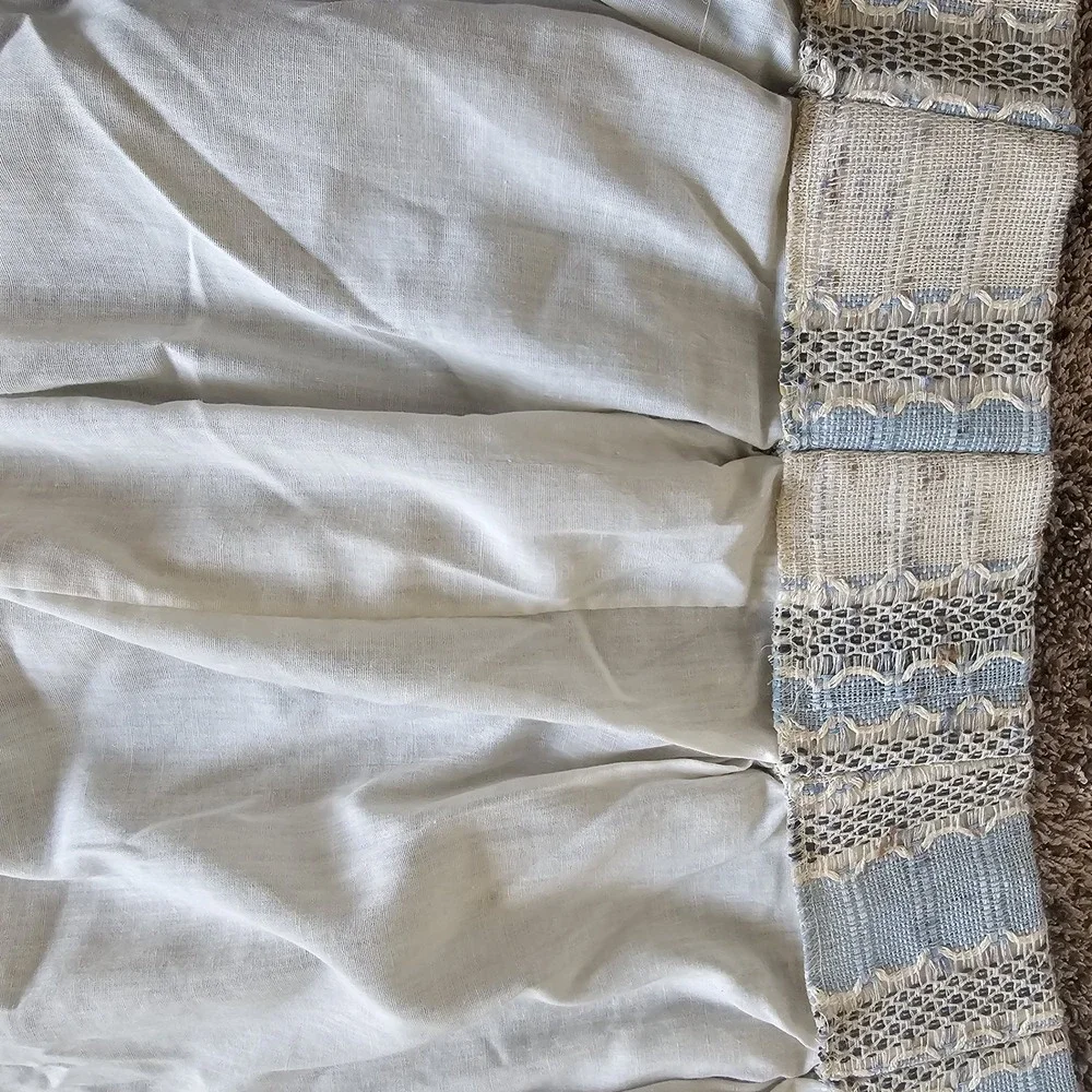 Vintage 1970s Scandinavian Style Natural Woven Fibers Fabric Drape Curtains Pair